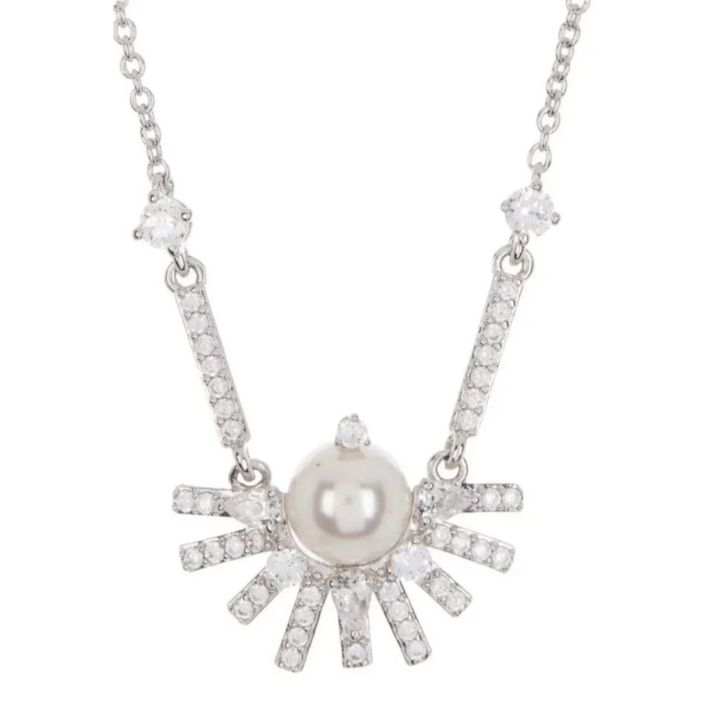 Nadri Ambrosia Fan Pearl & Cubic Zirconia Necklace